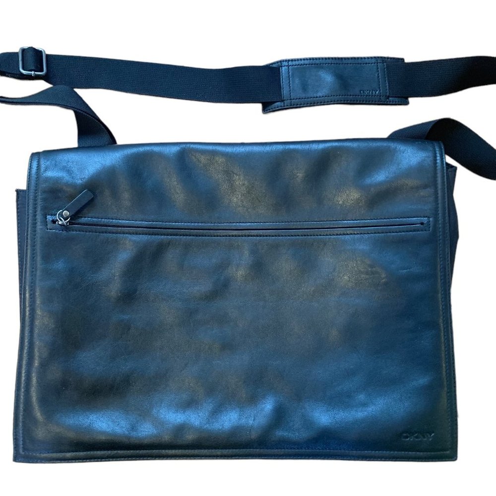 DKNY Black Leather Laptop Bag